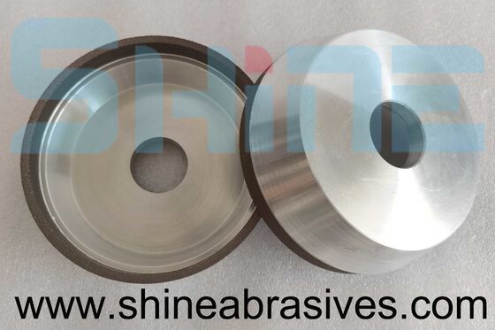 6A2 nhựa liên kết kim cương cúp bánh xe 100mm D151 Grit Glass Edge nghiền sản xuất phù hợp với RoHS
